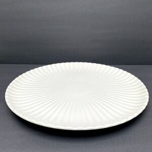Ernest Sohn Creations Doric White Ribbed Round Serving Platter 14" Vintage MCM